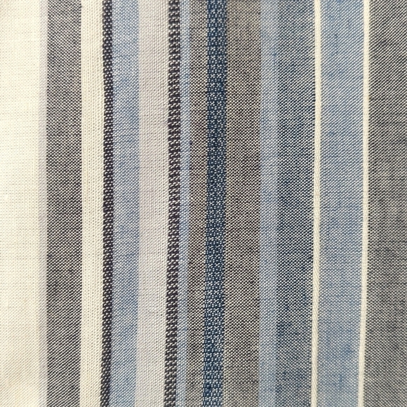 Drew Catalina Striped Linen Blend Boxy Single Button Blazer Jacket Blue Gray XS - Picture 7 of 13